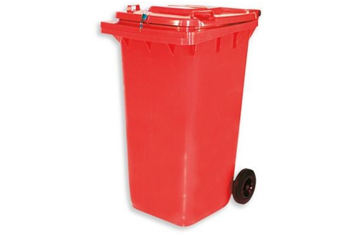 Materiaalcontainer | 240 ltr. | Met slot, kleur rood