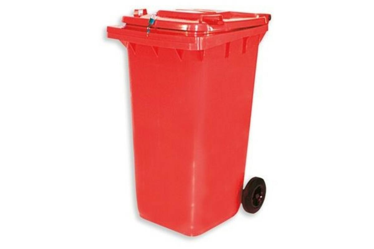 Materiaalcontainer | 240 ltr. | Met slot, kleur rood