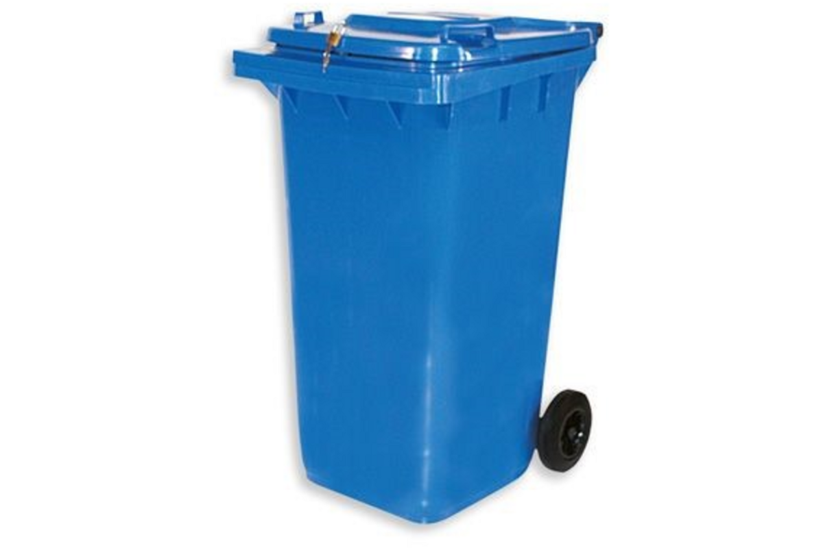 Materiaalcontainer | 240 ltr. | Met slot, kleur blauw