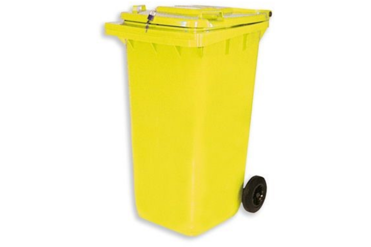 Materiaalcontainer | 240 ltr. | Met slot, kleur geel