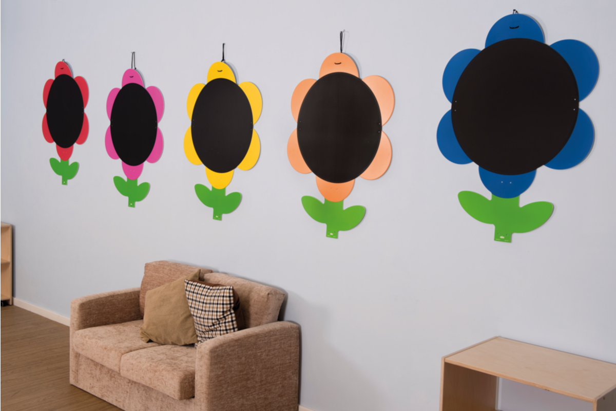 Krijtbord margrieten voor buiten, set van 5 stuks