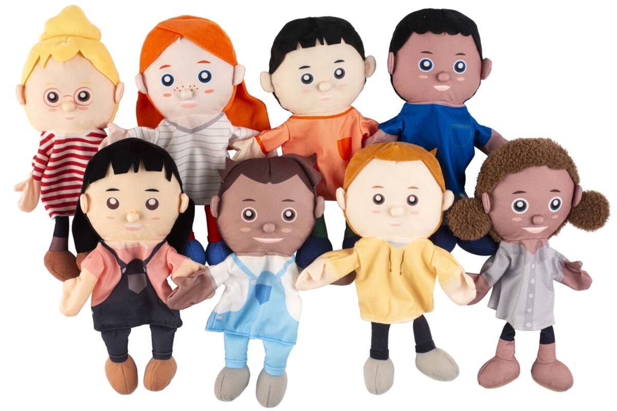 Handpoppen, set van 8