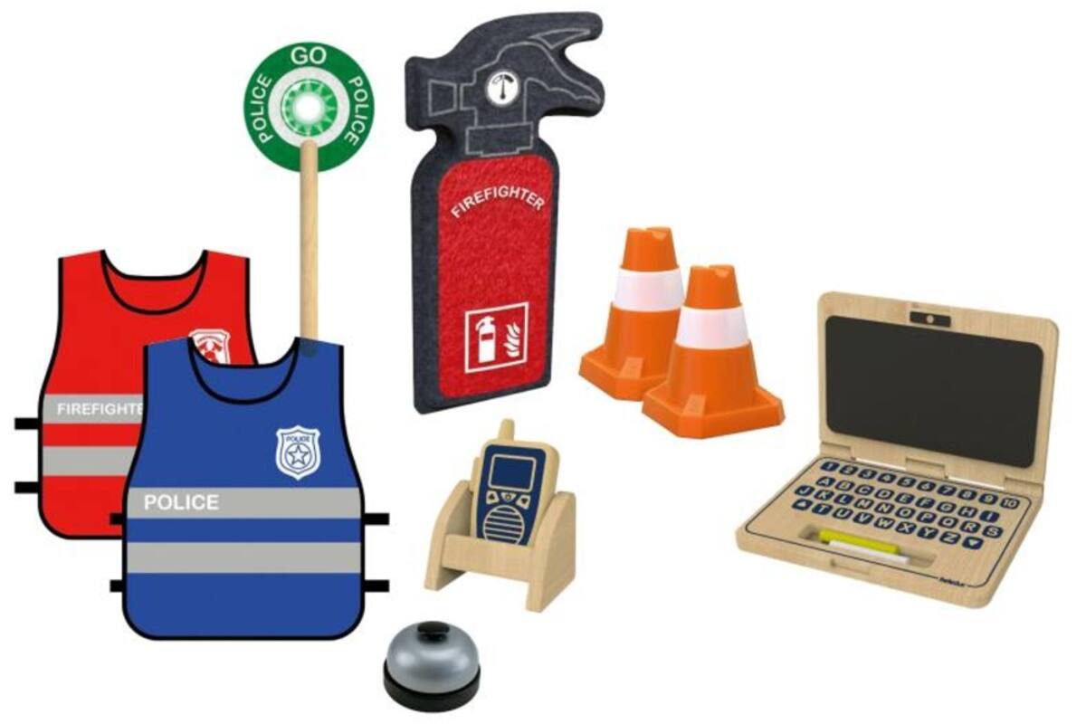 Rollenspel Set “Brandweer & Politie” 9-delig