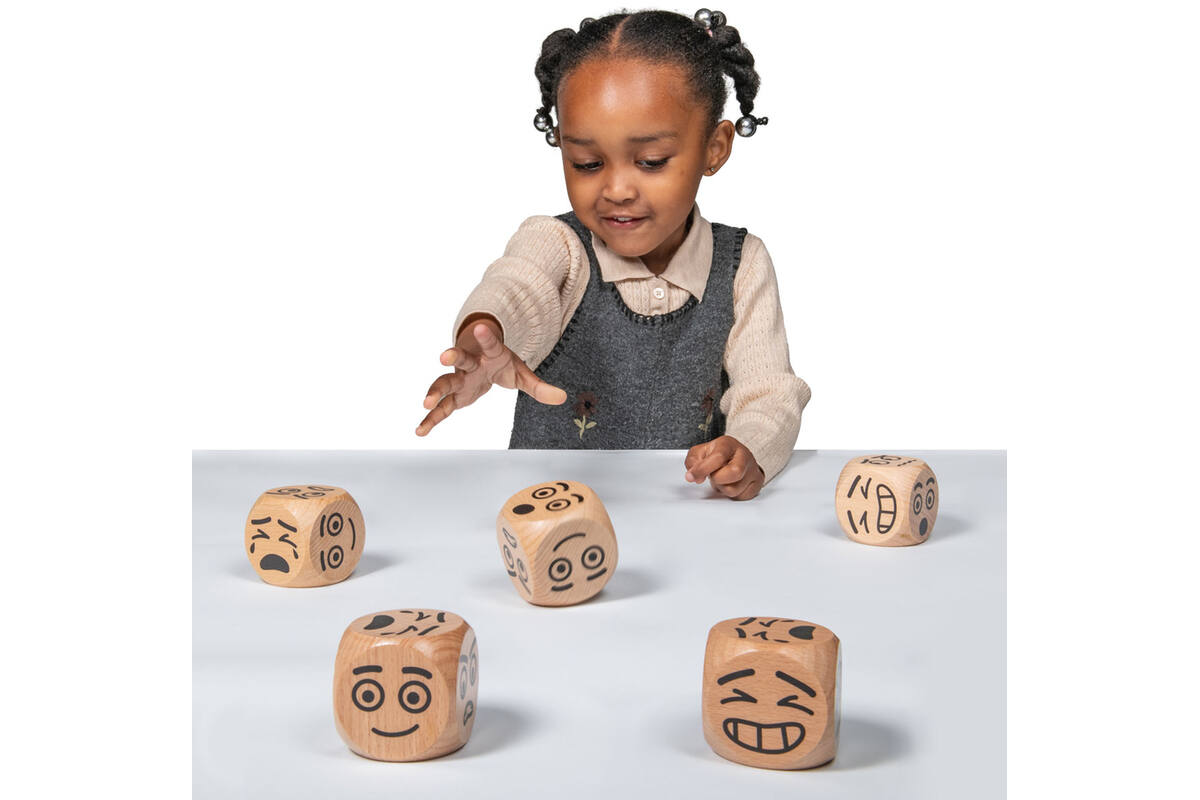Dobbelstenen emoties, set van 5 stuks