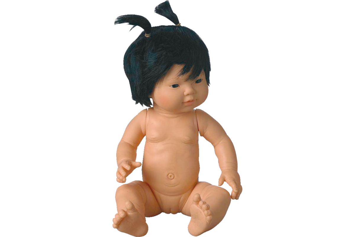 Pop meisje Aziatisch met haar, 42 cm, Les Pluminis
