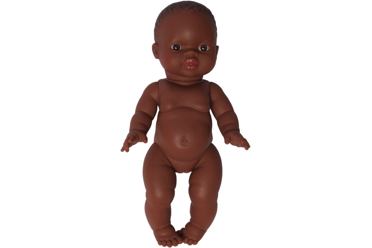 Pop meisje Afrikaans zonder haar, 30 cm, Les Pluminis