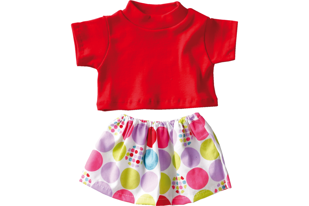 Poppenkleertjes rok en shirt 40 cm