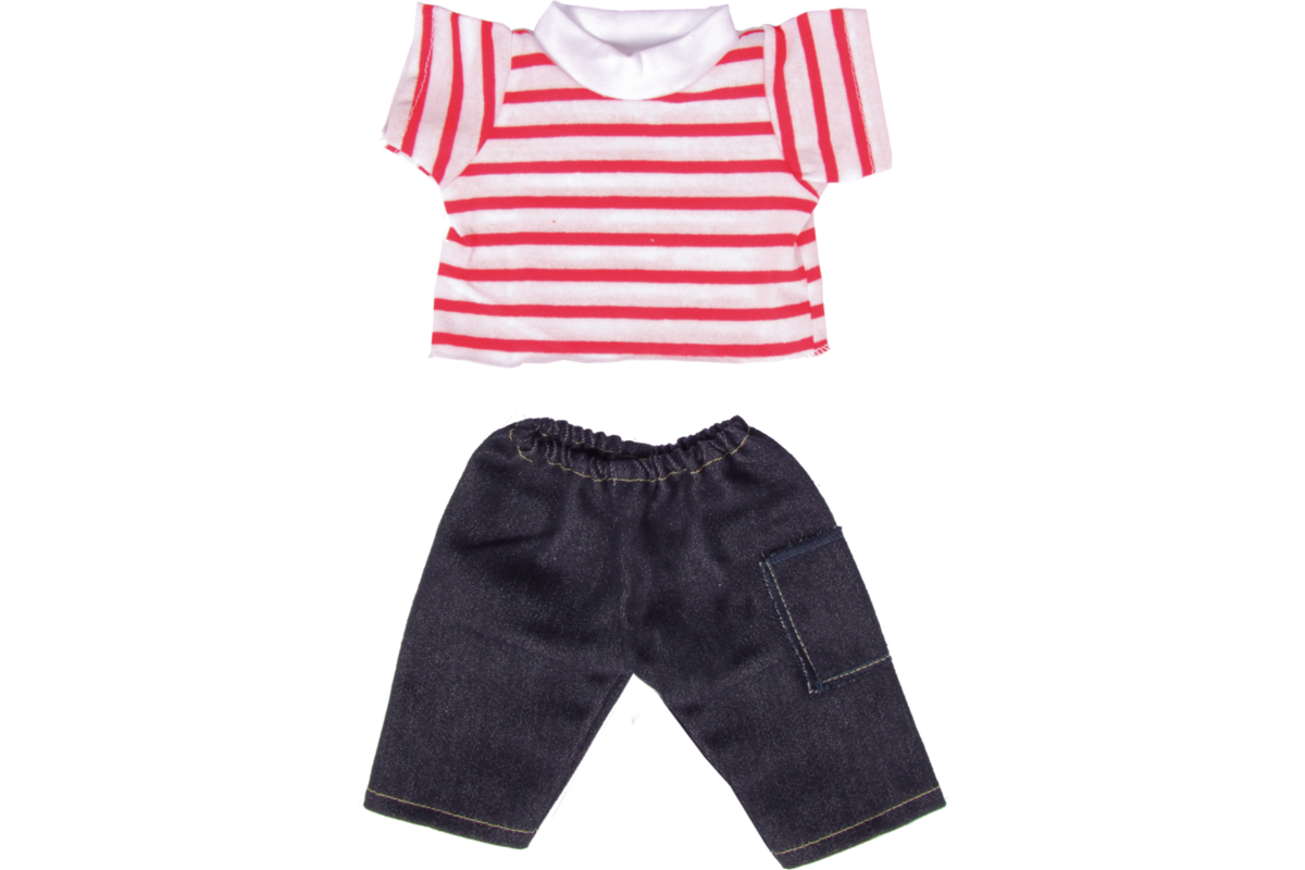 Poppenkleertjes shirt en jeans 30cm