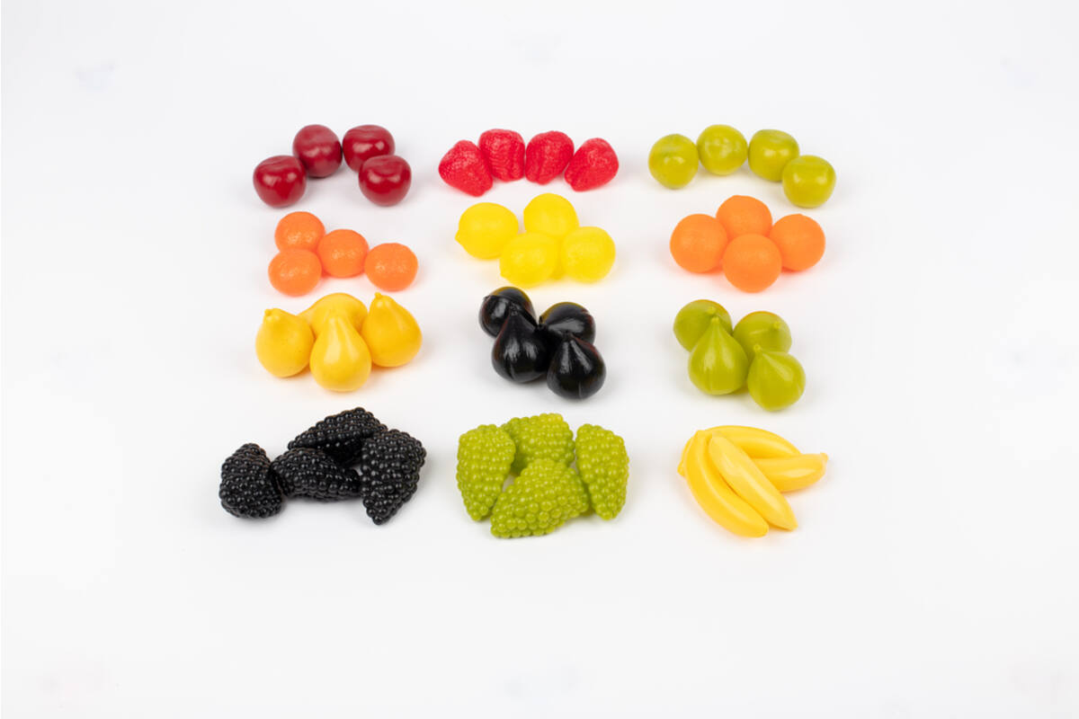 Klein fruit, set van 48