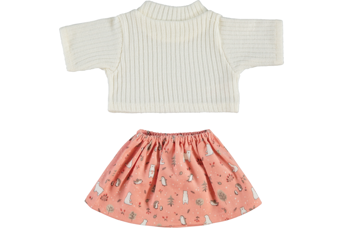 Poppenkleertjes jurkje met shirt wit 40 cm