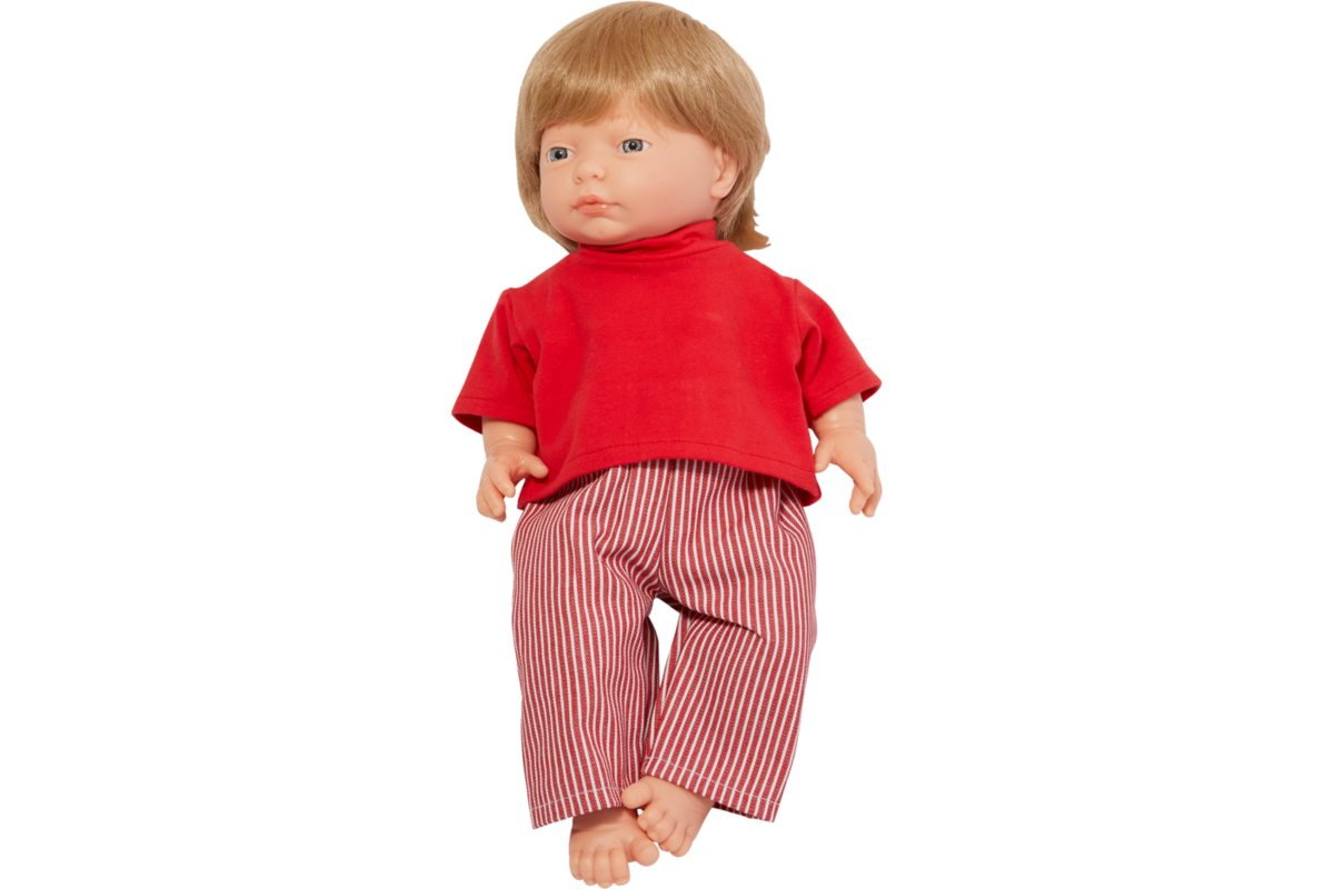 Pop meisje Europees met haar en kleding, 40 cm, Les Pluminis