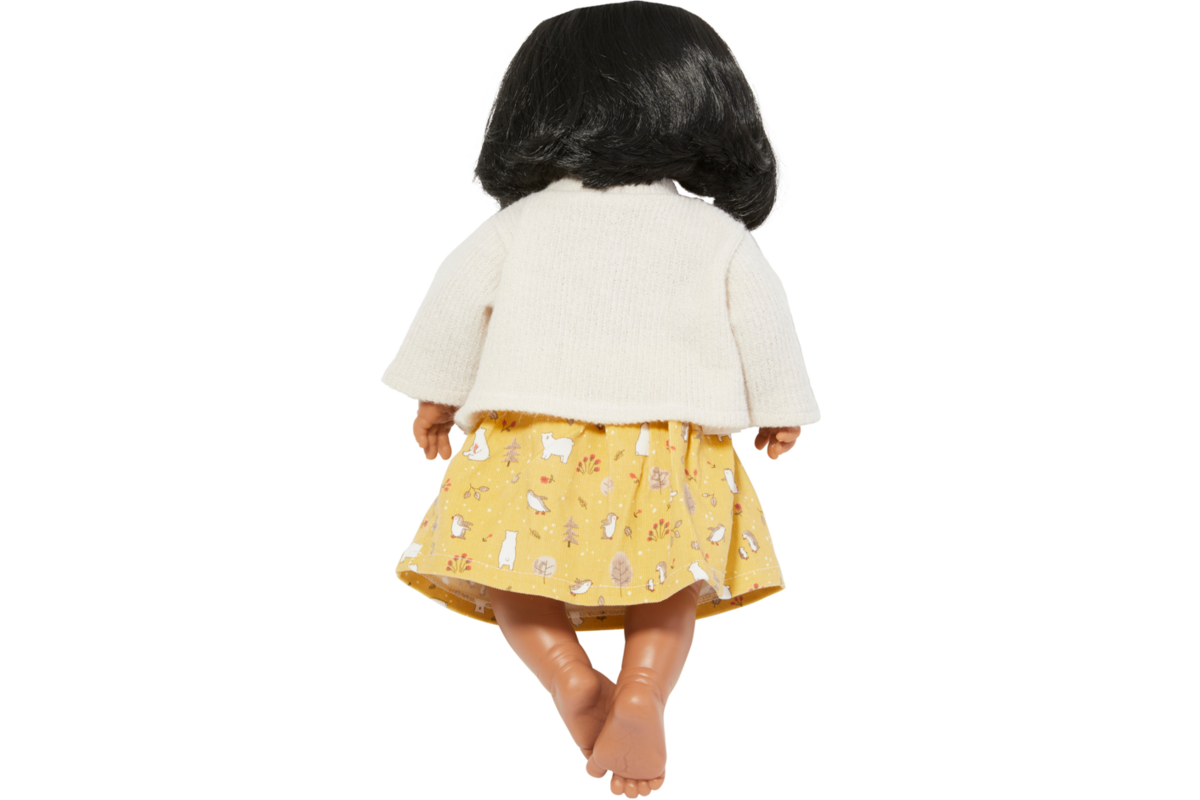Pop meisje Oriëntaal met haar en kleding, 40 cm, Les Pluminis