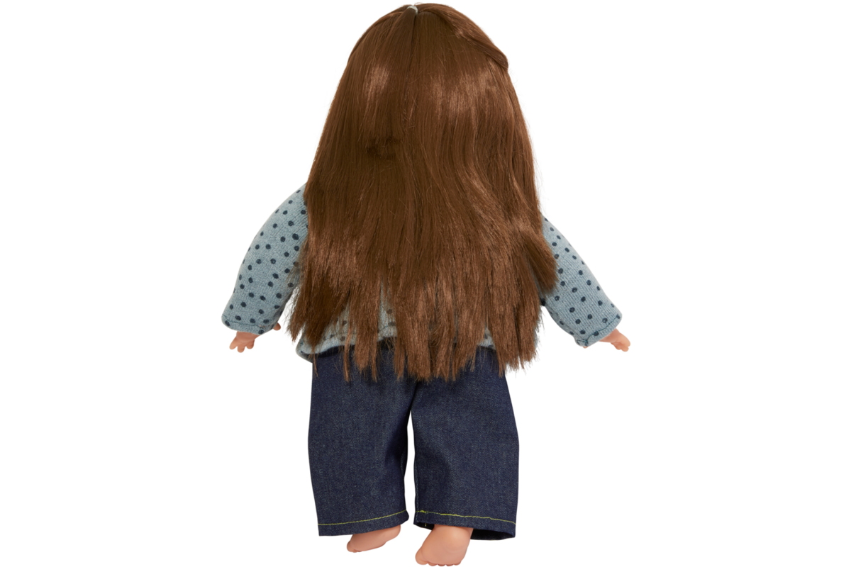 Pop zacht Europees met haar en kleding, 45 cm, Les Pluminis