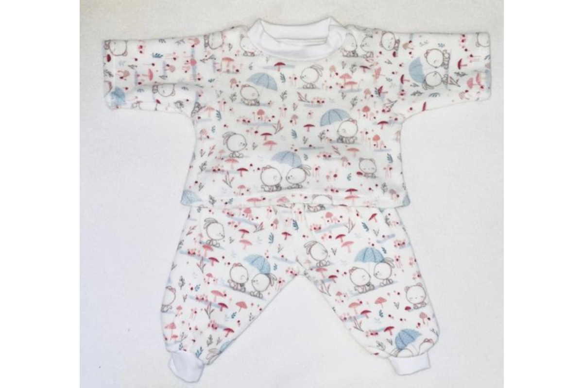 Poppenkleertjes Pyjama Konijntjes, 2 delig 40 cm