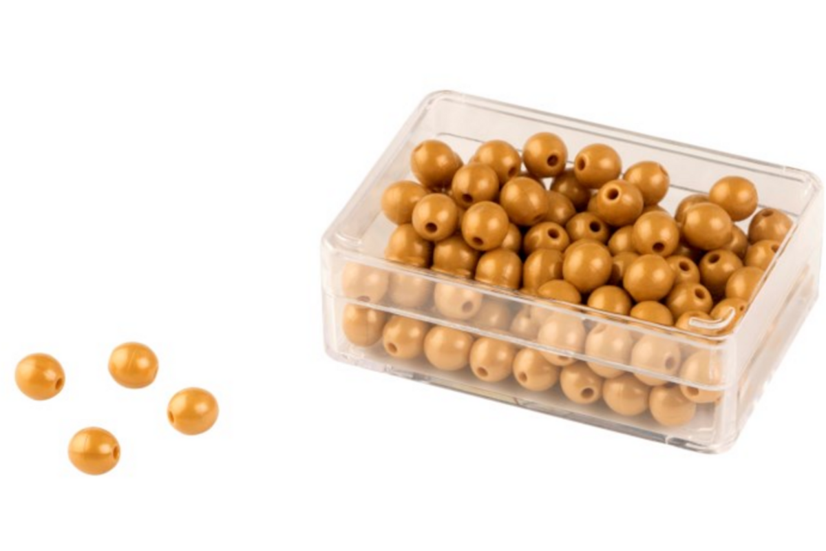 Plastic doosje 100 gouden kralen lk kunst