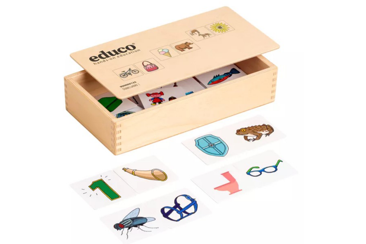 Dubbelwoord in kist 24x13x6cm Educo