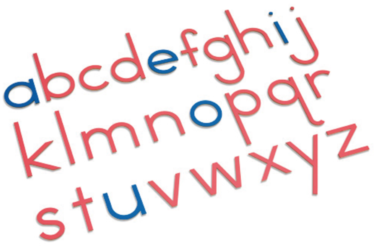 Grote houten letters: blokschrift