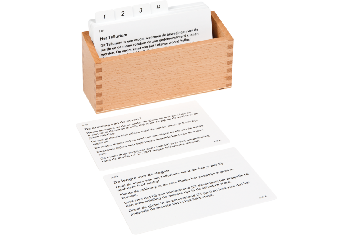 Opdrachtkaarten voor tellurium, Nederlands