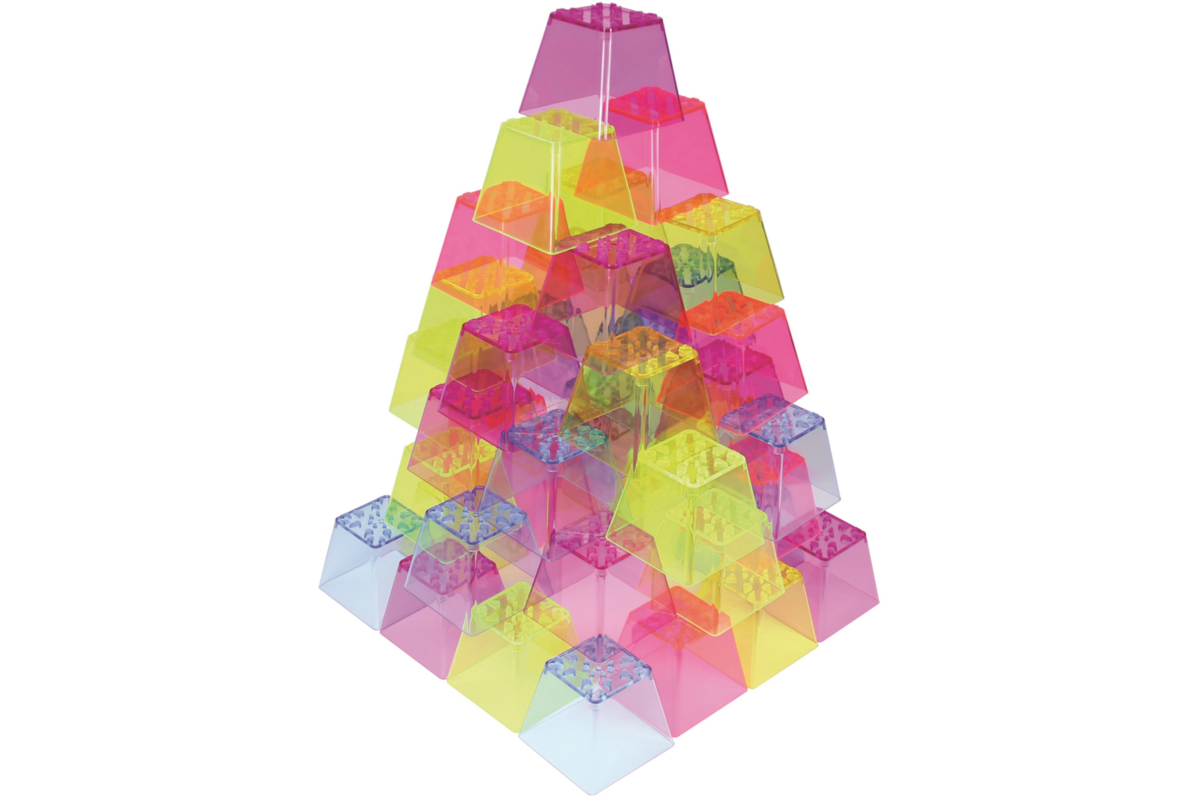 Stapelblokken transparant gekleurd 5 x 6 cm, 50 stuks