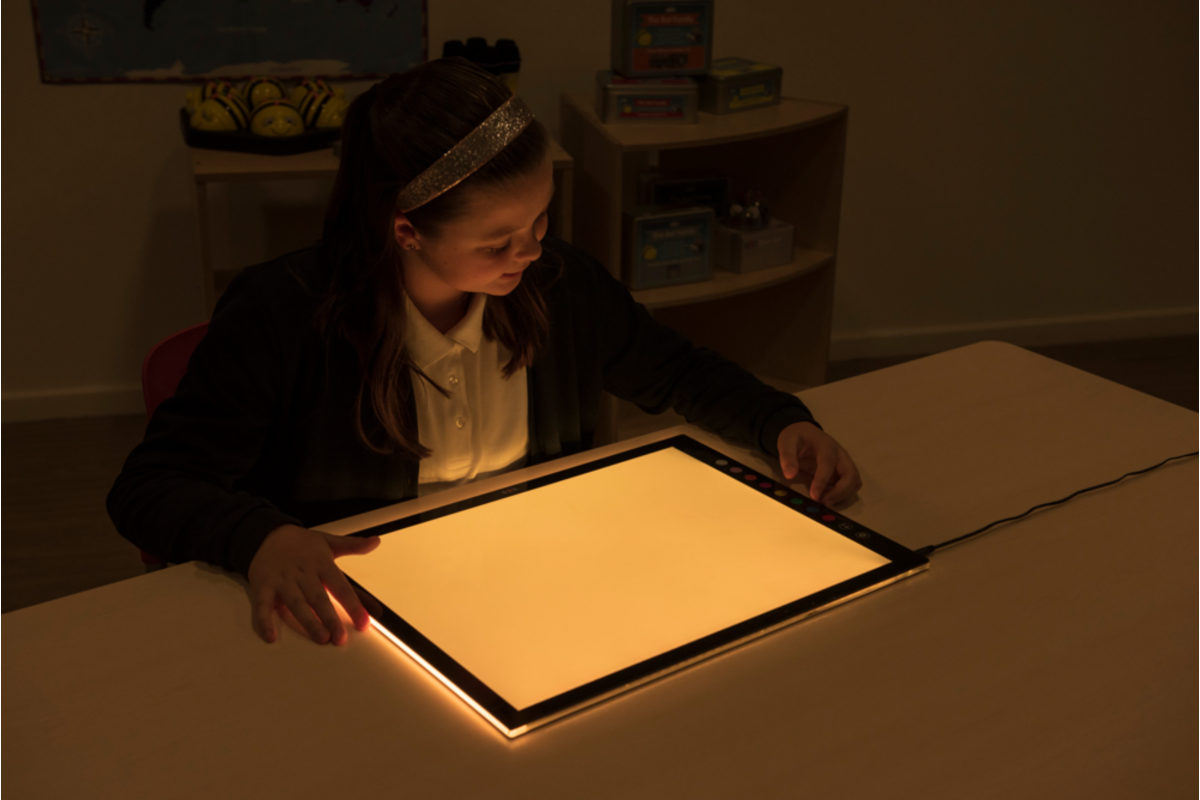 Lichtpaneel met meerdere kleuren licht, A2 formaat
