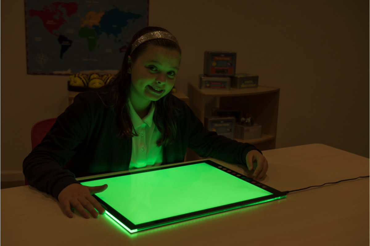 Lichtpaneel met meerdere kleuren licht, A2 formaat