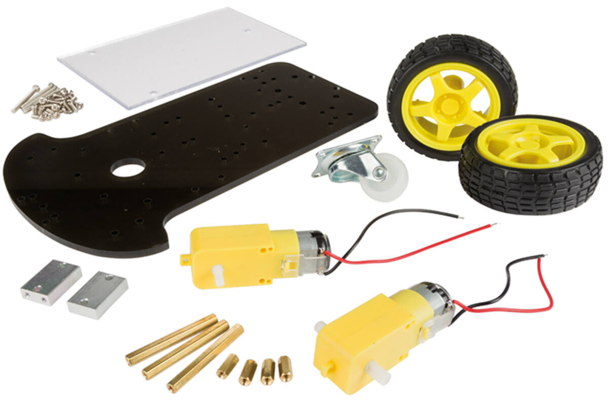 Programmeren -robotica - Whadda - frame met motor en 2 wielen, per set