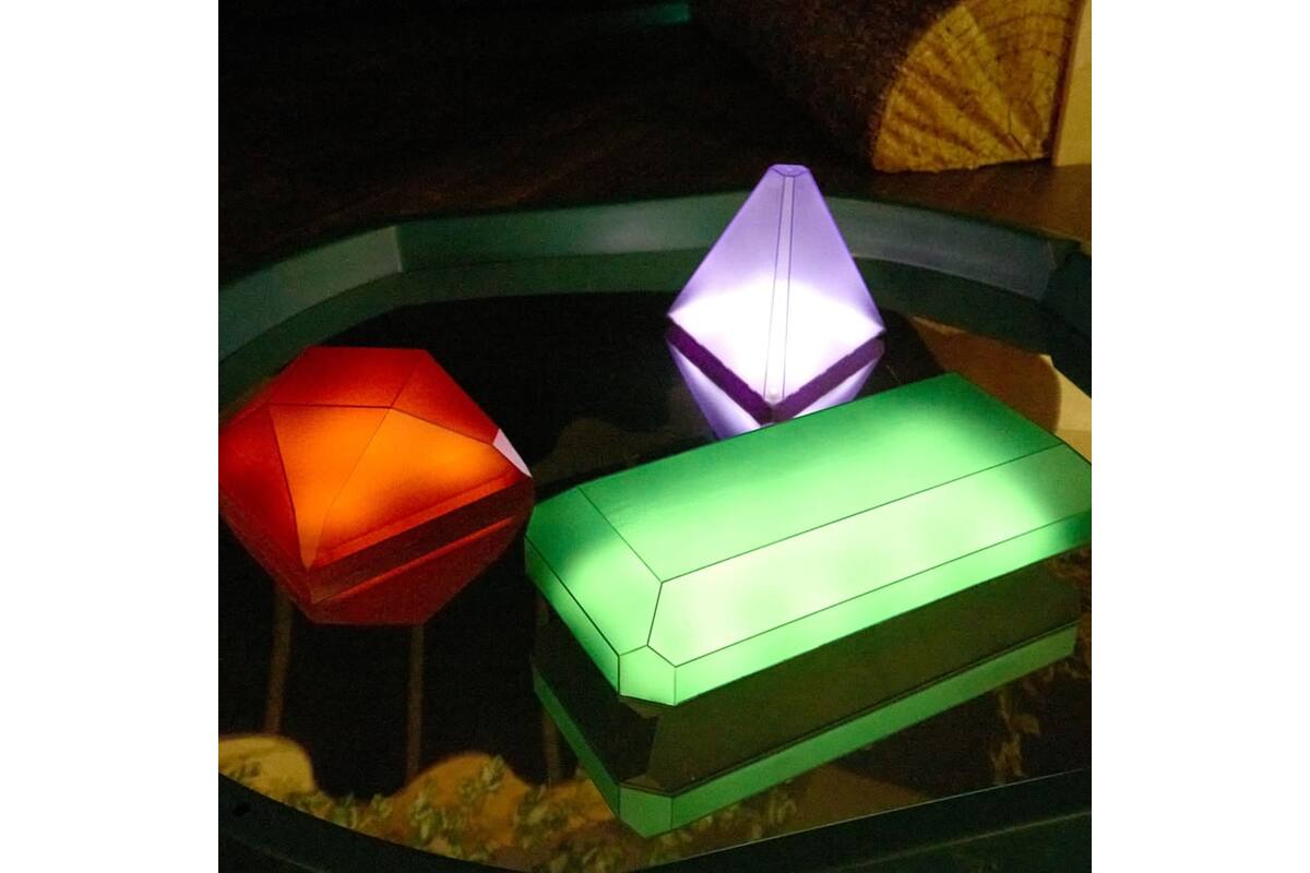 Juwelen lichtgevend, groot, 3 vormen, bundel van 9 stuks