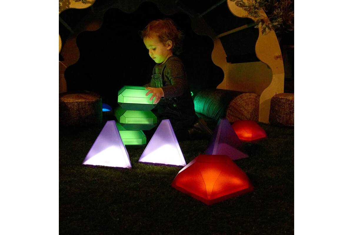 Juwelen lichtgevend, groot, 3 vormen, bundel van 9 stuks