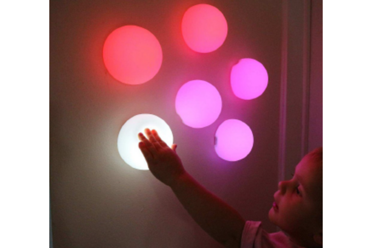 Tap & Glow lichtgevende siliconen wandlampjes, set van 6 stuks
