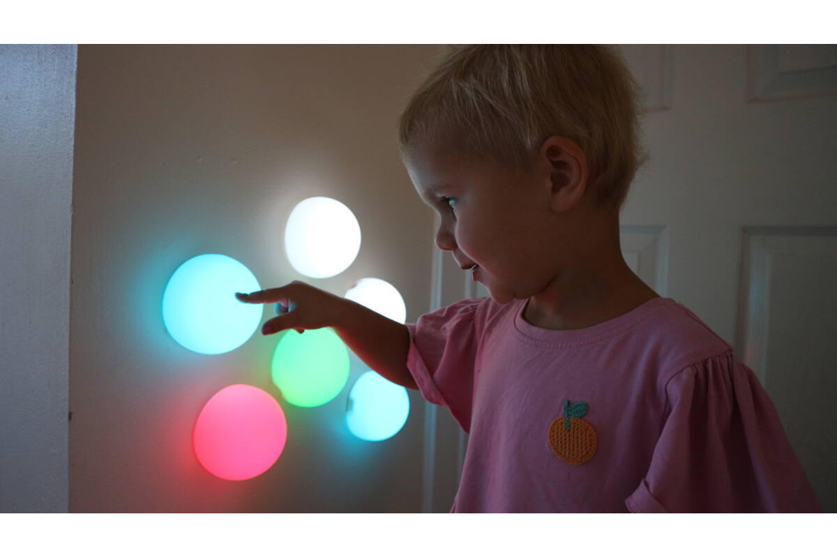 Tap & Glow lichtgevende siliconen wandlampjes, set van 6 stuks