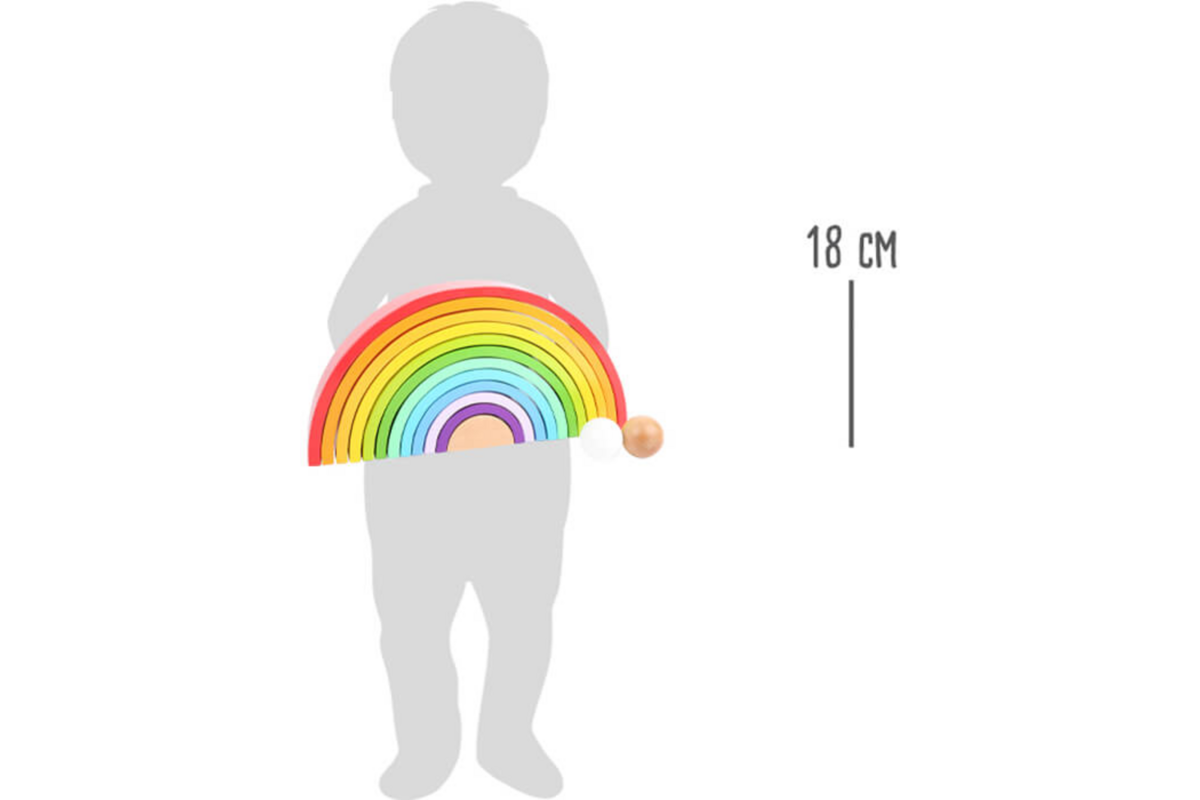 Houten Bouwblokken Regenboog XL, 14dlg.