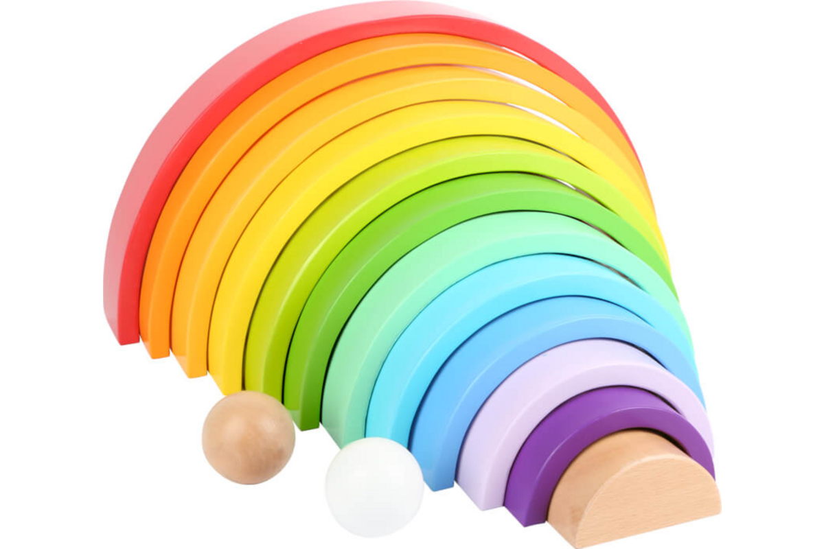 Houten Bouwblokken Regenboog XL, 14dlg.