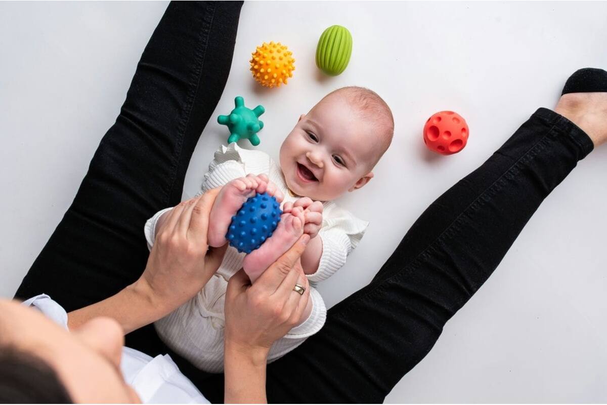 Mom's Care sensorisch speelgoed pastel ballen set - 5 stuks voor baby’s