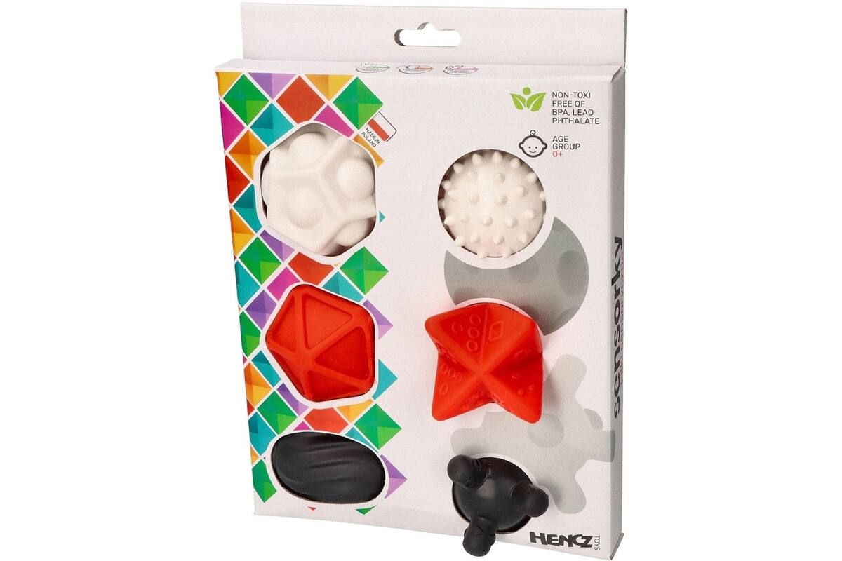Mom's Care sensorisch speelgoed contrast ballen zwart wit 6 stuks baby