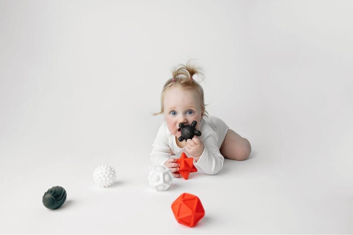Mom's Care sensorisch speelgoed contrast ballen zwart wit 6 stuks baby