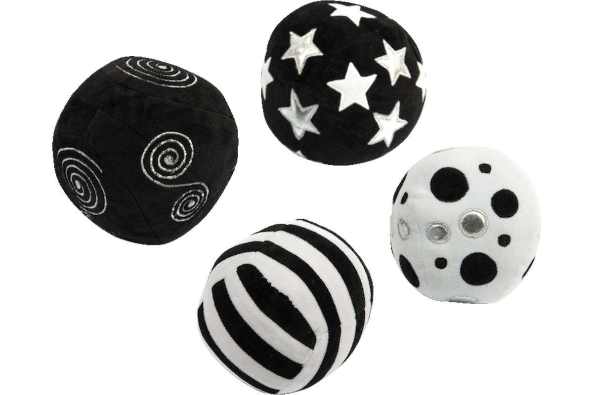Activiteiten sensorisch ballen zwart en wit zachte 4 stuks