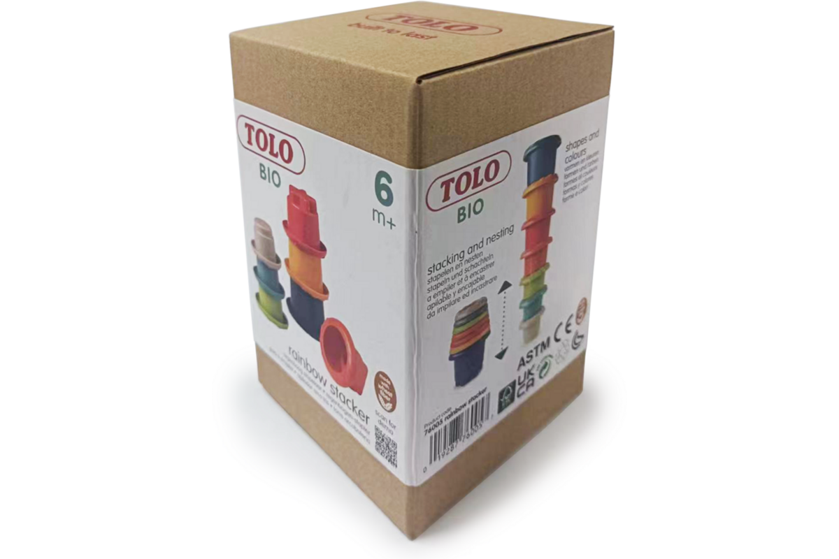 Tolo Bio Speelgoed Stapelbekers Regenboog 7 stuks