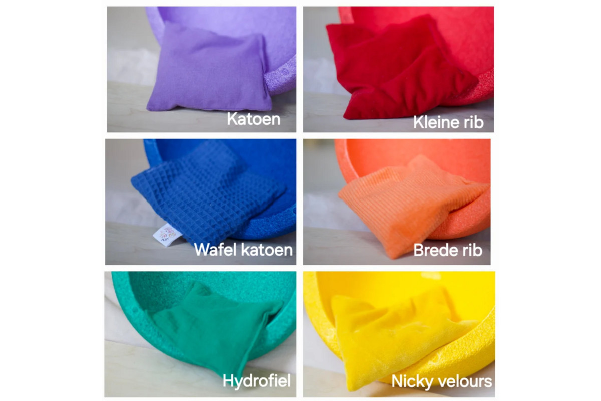 Pittenzakjes sensorisch | regenboog, 6 stuks (past bij Stapelstein)
