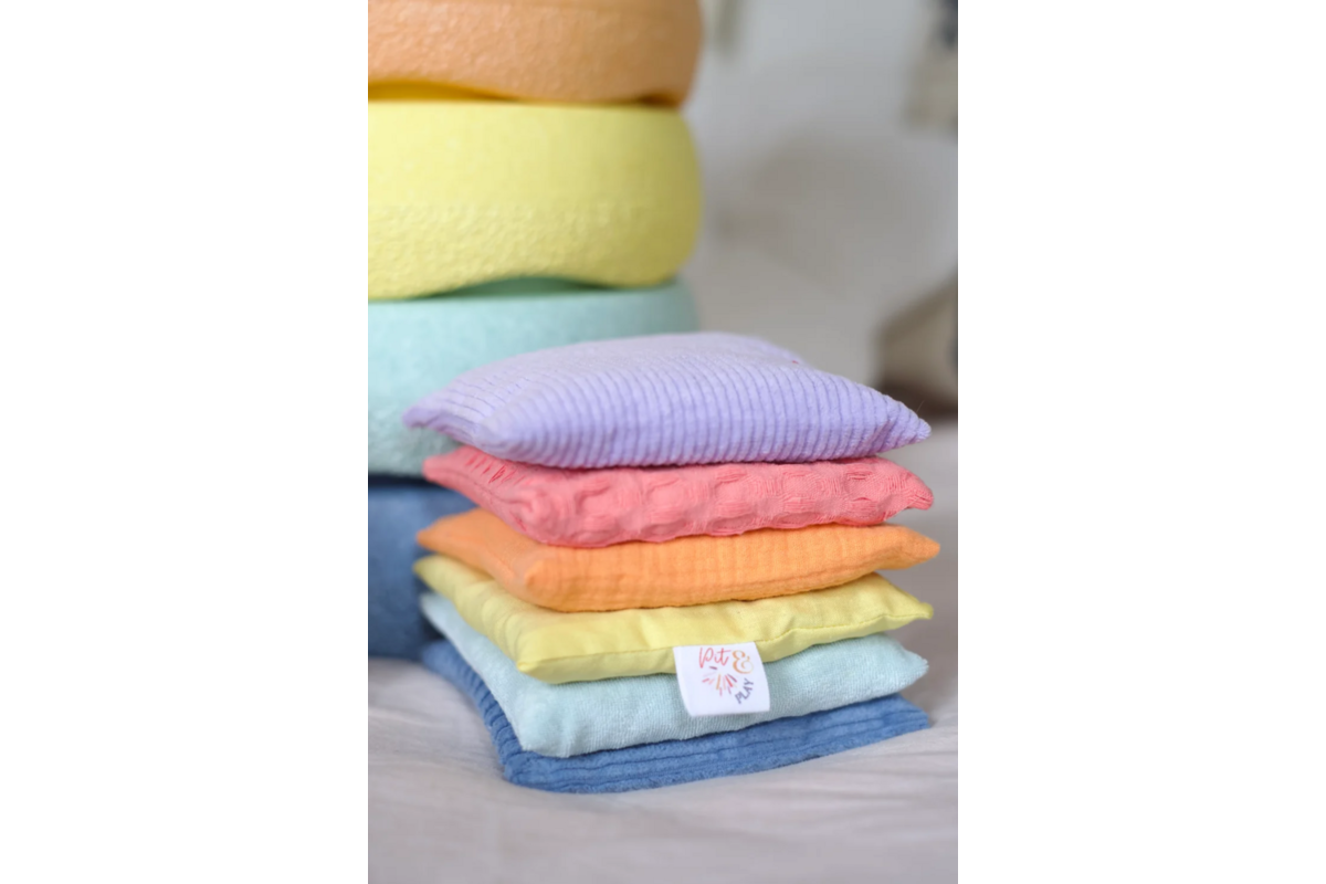 Pittenzakjes sensorisch | pastel, 6 stuks