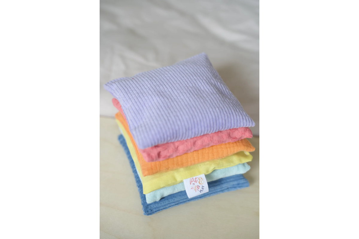 Pittenzakjes sensorisch | pastel, 6 stuks