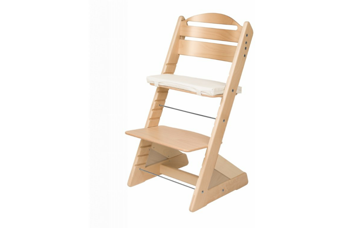 Meegroeistoel hout, blank gelakt