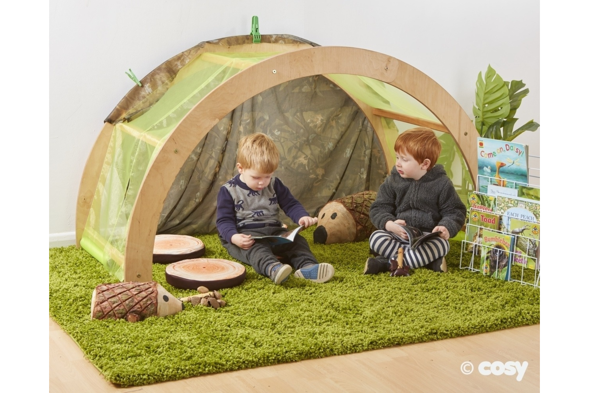 Boogspeeltent van hout