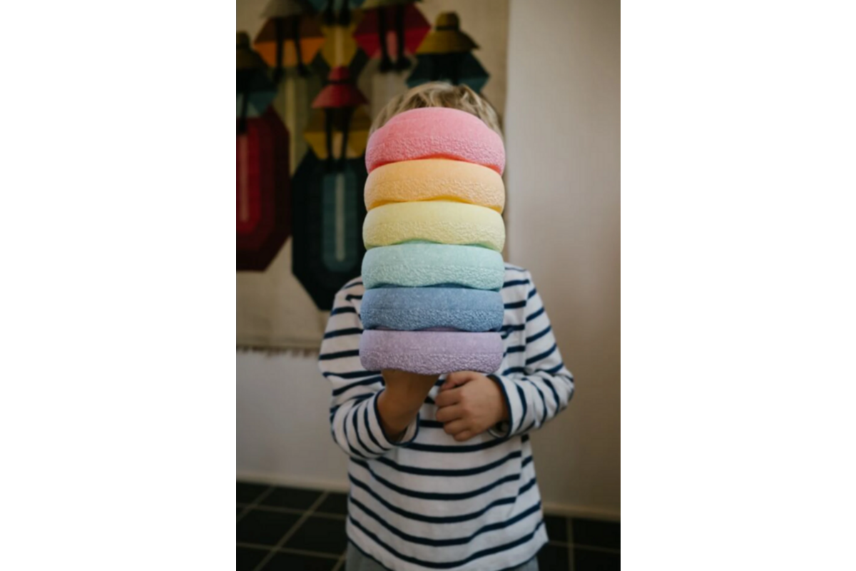 Stapelstein® Original Mini Rainbow Pastel, set van 6 stuks