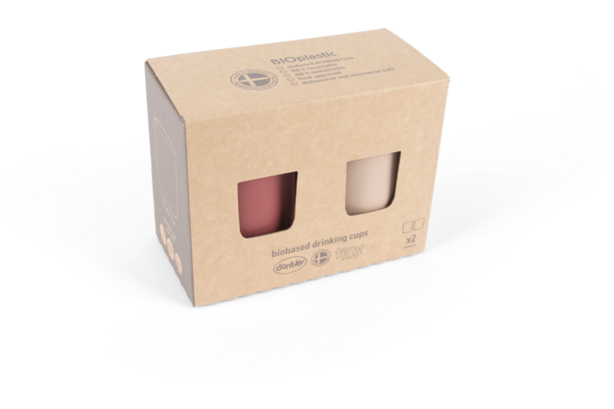 Tiny Biobased drinkbekers, 2 stuks, zand en terra
