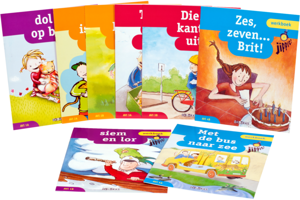 Jippie werkboek compleet (8 delen in 5-v, avi Start-M4