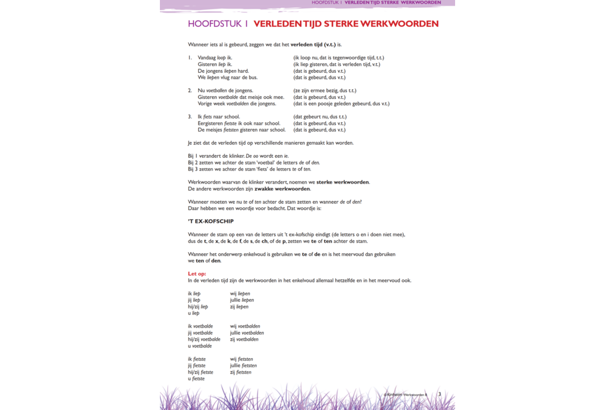 Werkwoorden deel B (5 stuks)