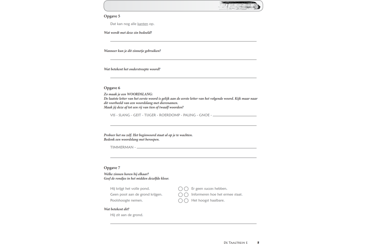 Taaltrein E groep 8 (5 stuks)