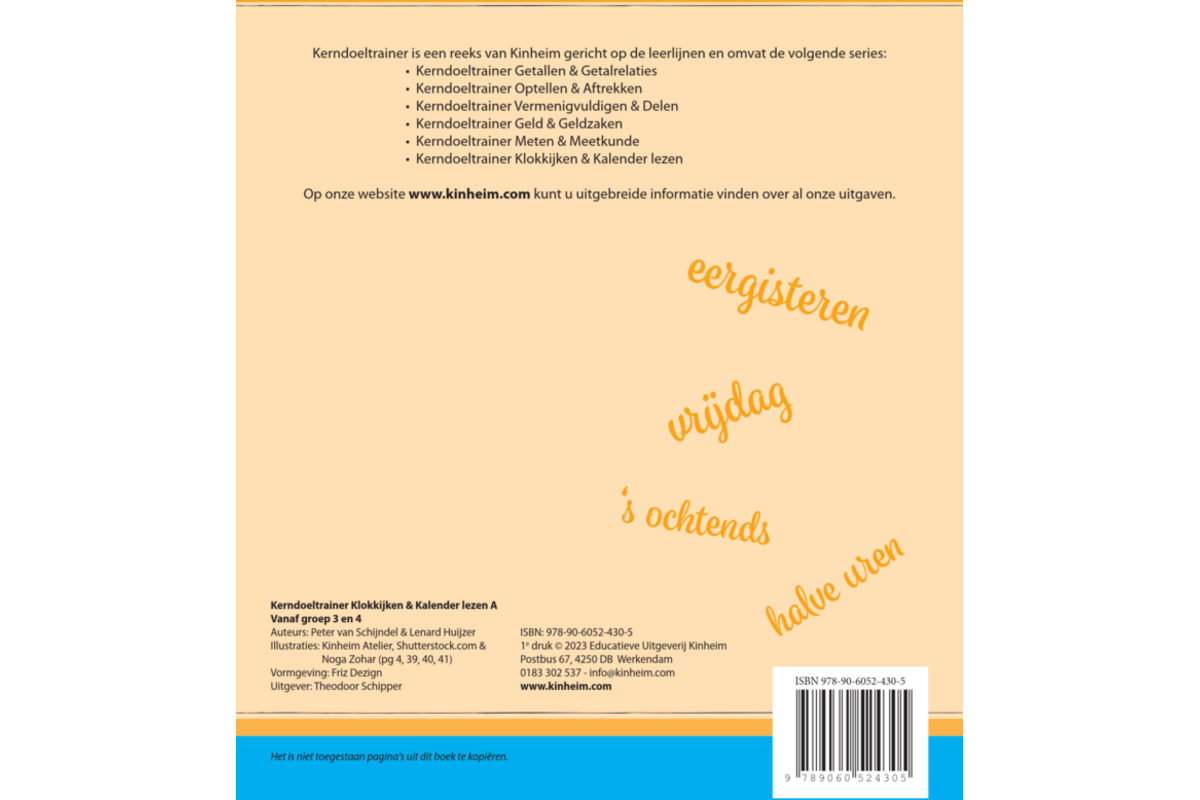 Kerndoeltrainer Klokkijken & Kalender lezen A (5 stuks)