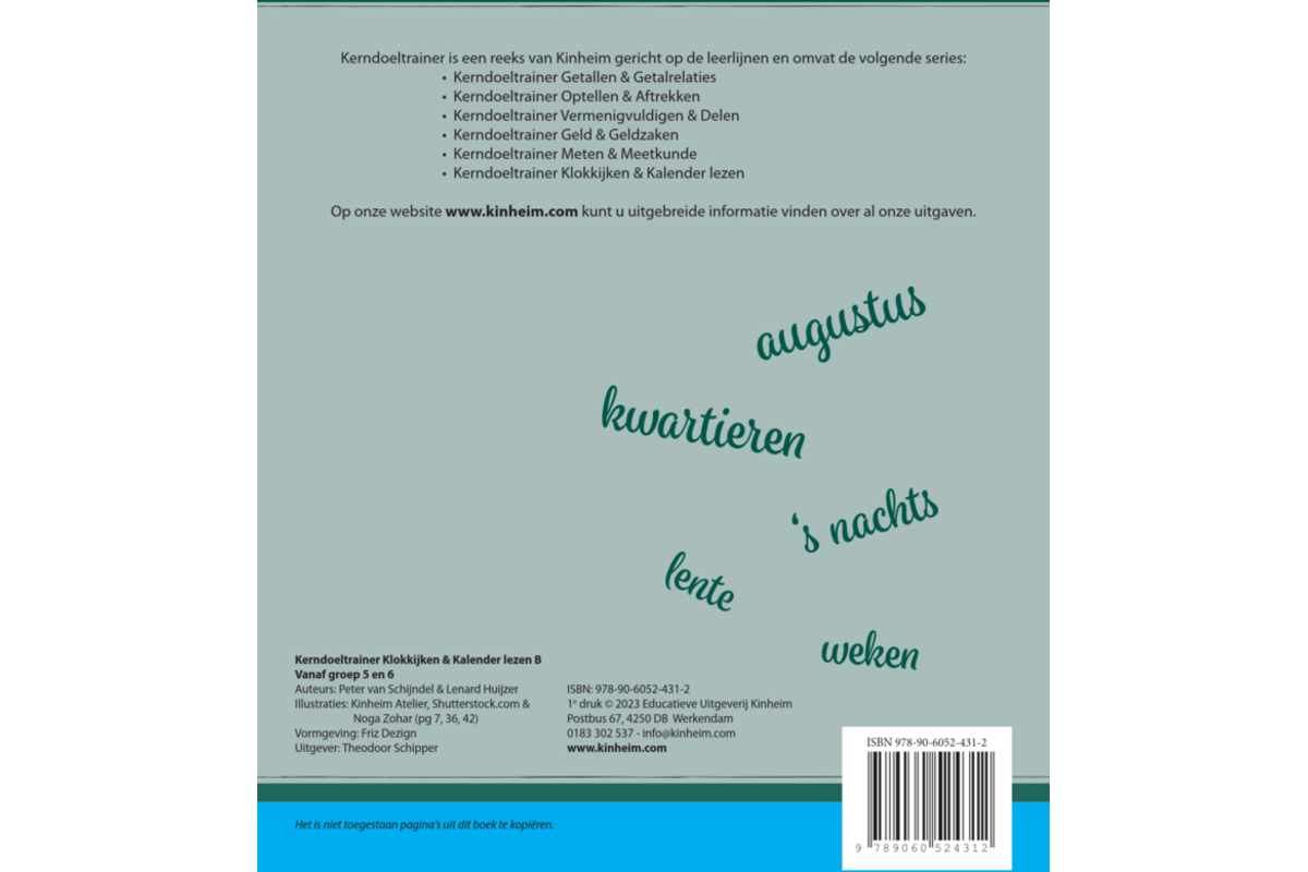 Kerndoeltrainer Klokkijken & Kalender lezen B (5 stuks)