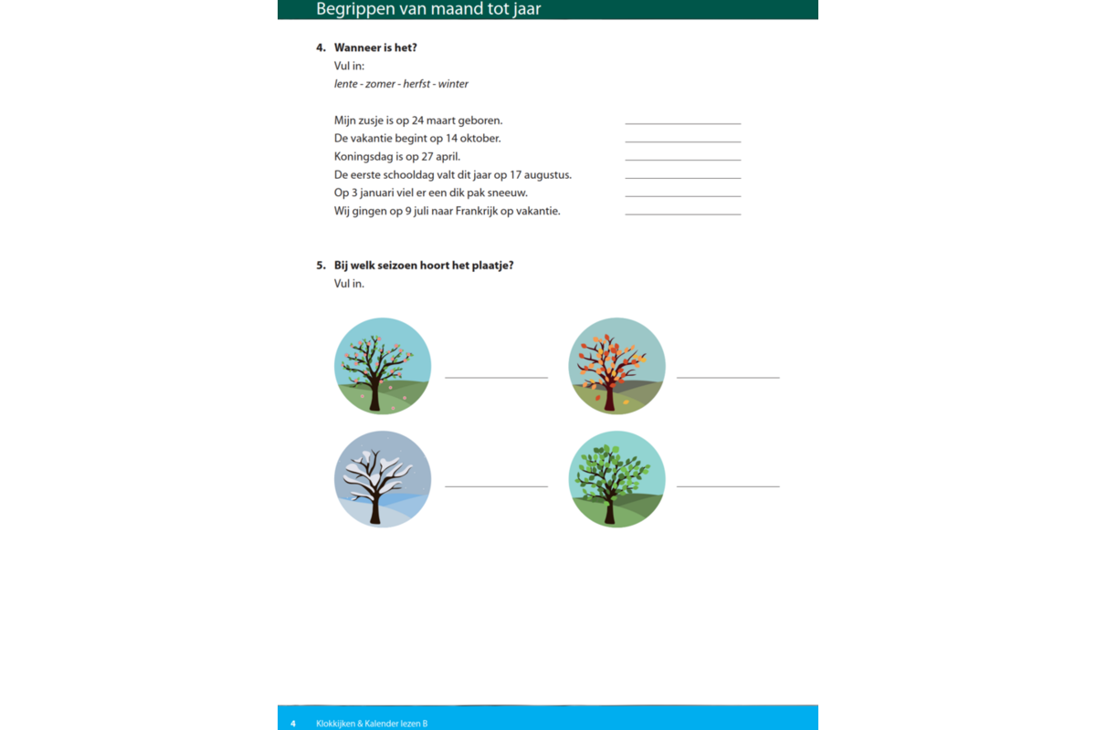 Kerndoeltrainer Klokkijken & Kalender lezen B (5 stuks)